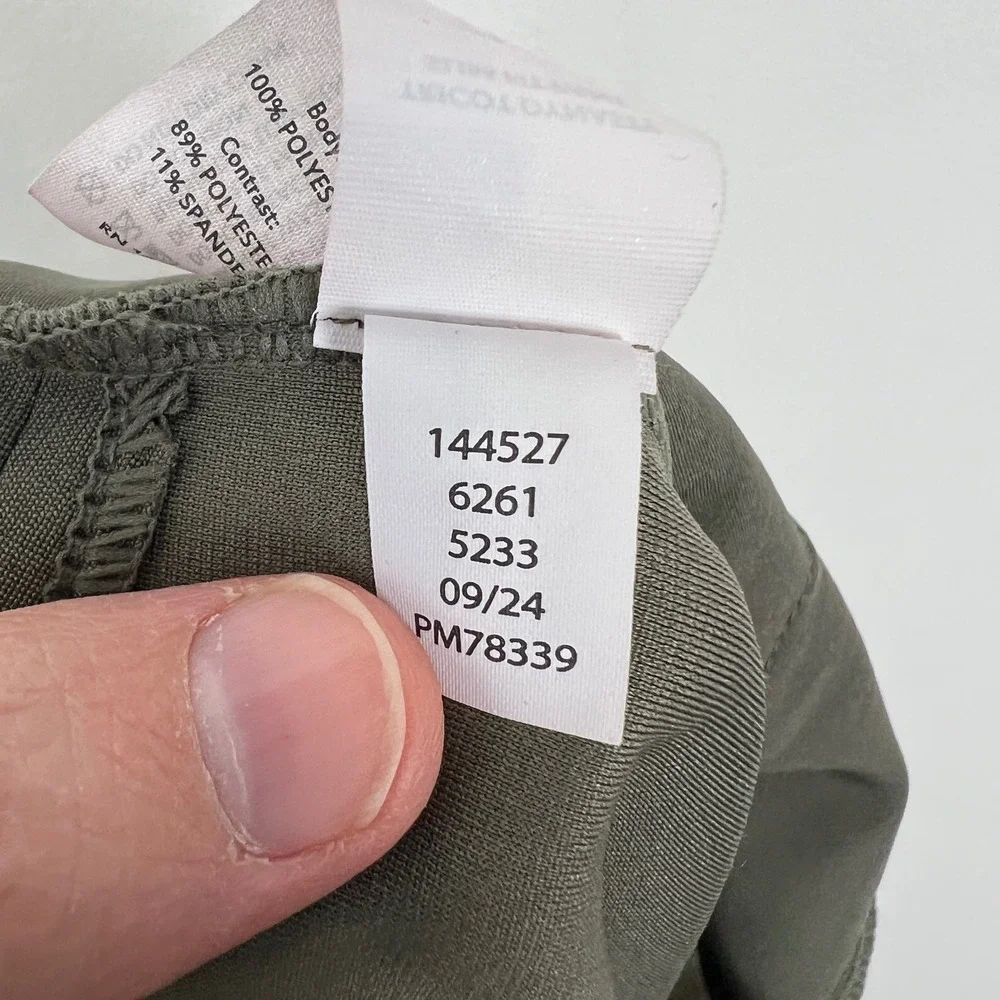 SKYR Tricot Dynasty Slim Fit Pant Olive Green Polyester Spandex Size 36x32